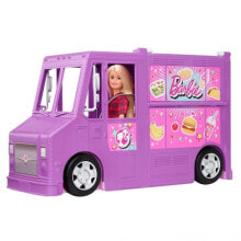 Транспорт для кукол игровой набор Barbie Кукла и фудтрак,Барби Фургончик с едой - 45 см