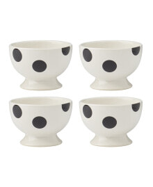 Kate Spade on the Dot Assorted Footed Dessert Bowls 4 Piece Set, Service for 4
