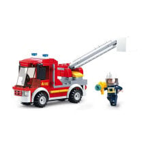 SLUBAN Fire Alarm Small Fire Truck 136 Pìeces construction game