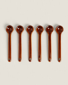 Pack of stoneware dessert spoons (pack of 6)