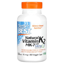 Докторс Бэст, натуральный витамин K2 MK-7 с MenaQ7, 100 мкг, 60 вегетарианских капсул