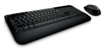 Комплекты из игровых клавиатуры и мыши Microsoft Wireless Desktop 2000 клавиатура Беспроводной RF QWERTY Международный американский стандарт Черный M7J-00015