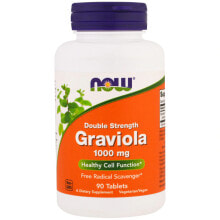 Витамины и БАДы при сахарном диабете nOW Foods Double Strength Graviol Гравиола, двойной концентрации 1000 мг 90 таблеток