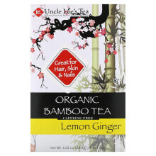 Uncle Lee's Tea, органический бамбуковый чай, лимон и имбирь, без кофеина, 18 чайных пакетиков, 28,8 г (1,02 унции)