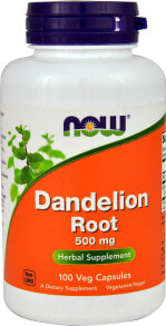Растительные экстракты и настойки nOW Dandelion Root Корень одуванчика 500 мг 100 вегетарианских капсул