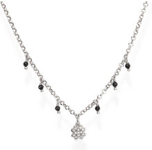 Колье оригинальное серебряное ожерелье с цирконами и кристаллами Romance CLQBNZ