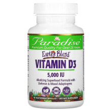 Витамин D Paradise Herbs, Earth's Blend, Vitamin D3, 5,000 IU, 90 Vegetarian Capsules