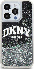 DKNY DKNY Liquid Glitter Big Logo - Etui iPhone 14 Pro (czarny)