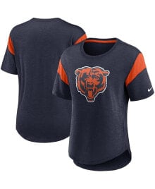 Nike women's Heathered Navy Chicago Bears Primary Logo Slub Fashion Top