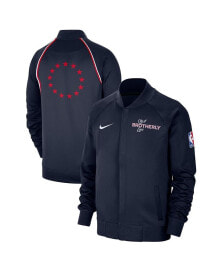 Nike men's Navy Philadelphia 76ers 2023/24 City Edition Authentic Showtime Performance Raglan Full-Zip Jacket