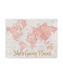 Trademark Global sue Schlabach Across the World She's Going Places Pink Canvas Art - 20