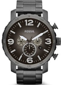 Мужские наручные часы с черным браслетом Fossil Nate JR1437