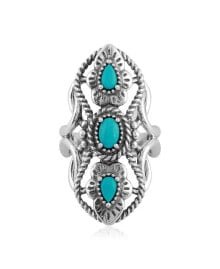 Купить ювелирные кольца и перстни American West Jewelry: Кольцо American West Jewelry Turquoise 3-Stone Elongated