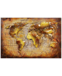 Empire Art Direct globe Mixed Media Iron Hand Painted Dimensional Wall Art, 32