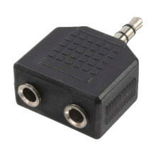 LogiLink CA1002 кабельный разъем/переходник 3.5mm 2x3.5mm Черный