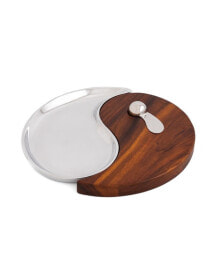 Nambé nambe Yin Yang Cheese Board with Spreader, 2 Piece Set