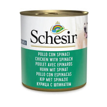 SCHESIR Chicken with spinachjelly wet dog food 285g