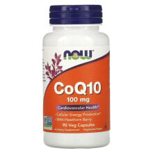 Коэнзим Q10 Now Foods, CoQ10 с ягодами боярышника, 100 мг, 90 растительных капсул