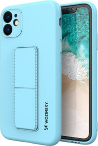 Wozinsky Wozinsky Kickstand Case elastyczne silikonowe etui z podstawką iPhone 12 Pro Max jasnoniebieski