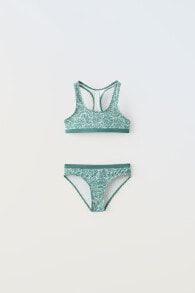 Leaf print bikini set