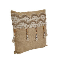 Cushion Romimex Beige Tassels 45 x 8 x 45 cm Embroidery