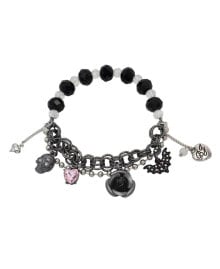 Купить браслеты Betsey Johnson: Faux Stone Skull Charm Stretch Bracelet