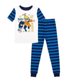 Купить детские пижамы для мальчиков Naruto: Little Boys Classic Characters Youth Blue Striped Short Sleeve Pajama Set