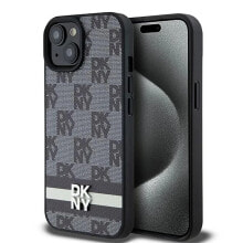 DKNY Dkhcp15Spcptssk iPhone 151413 6.1 Leather Checke Mono Pattern&Printed Stripes phone case