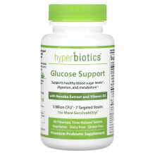 Glucose Support, with Banaba Extract and Vitamin D3, 5 Billion CFU, 60 Patented, Time-Release Tablets