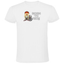 Мужские спортивные футболки мужская спортивная футболка белая с принтом KRUSKIS Born To Ride Short Sleeve T-Shirt