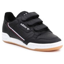 Женские кроссовки черные кожаные низкие  Adidas Continental 80