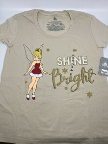 Купить женские футболки и топы Disney: Disney Store Women's Tinker Bell Shine Bright Christmas Cotton T-shirt XS New