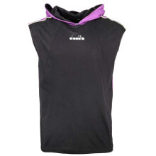 Купить черные мужские футболки Diadora: Diadora Be One Running Sleeveless Hooded Athletic T-Shirt Mens Size M Casual To