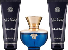 Versace Pour Femme Dylan Blue - Duftset (Eau de Parfum 100ml + Eau de Parfum Mini 5ml + Duschgel 100ml + Körperlotion 100ml)