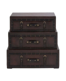 Rosemary Lane faux Leather and Wood Traditional Chest