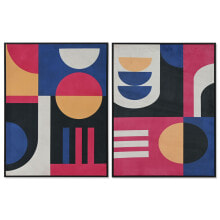 Painting Home ESPRIT Blue Black Modern Urban 63 x 3 x 83 cm (2 Units)