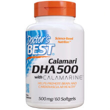 Рыбий жир и Омега 3, 6, 9 Doctor's Best DHA 500 Calamari with Calamarine ДГК омега 3 с кальмаром 500 мг 60 капсул