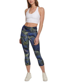 DKNY women's Printed High-Waist Cropped Leggings