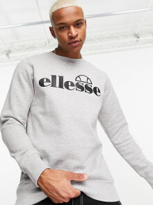 ellesse – Sweatshirt in Grau mit großem Logo