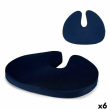 Cushion with Filling Memory function Seat Blue 36 x 5 x 47 cm (6 Units)
