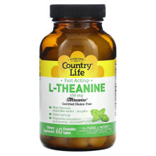 Country Life, L-теанин, 100 мг, 60 жевательных таблеток