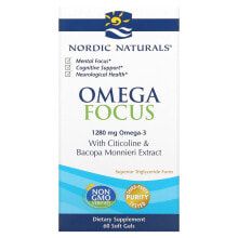 Рыбий жир и Омега 3, 6, 9 Nordic Naturals, Omega Focus, 1,280 mg, 60 Soft Gels