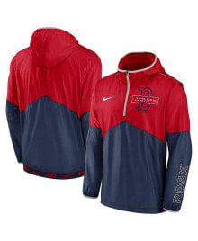 Nike men's Red and Navy Boston Red Sox Overview Half-Zip Hoodie Jacket