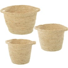 Set of Baskets Alexandra House Living 03768 Brown wicker Rattan Natural Fibre (3 Units)