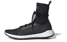 adidas PulseBOOST HD Mid S. 中帮 跑步鞋 女款 黑白 / Спортивная обувь Adidas PulseBOOST HD Mid S. для бега,