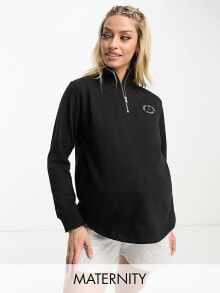 Женские свитшоты south Beach Maternity 1/4 zip sweatshirt in black