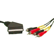 EUROCONNEX 21P Male 4Rca BiDireccional Scart Cable 15 m