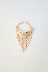Crochet floral bandana