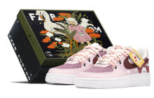 【定制球鞋】 Nike Air Force 1 Low fzbb 减龄穿搭 可爱猫 解构鞋带 清新 低帮 板鞋 女款 粉红 特殊礼盒 / Кроссовки Nike Air Force DD8959-100