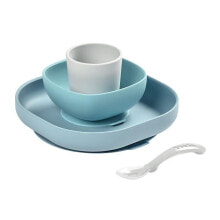 Посуда для малышей Силиконовый набор посуды детской Beaba, 4 предмета